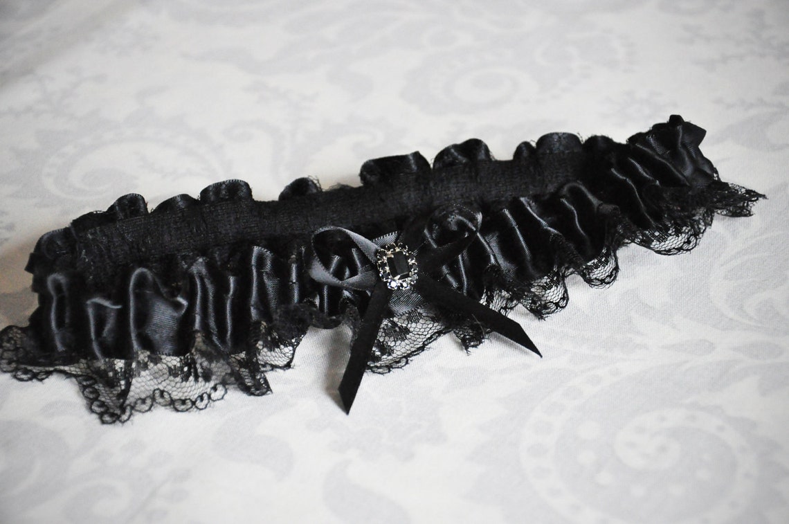Black Garter Black Bridal Garter Black Lace Garter Black Etsy