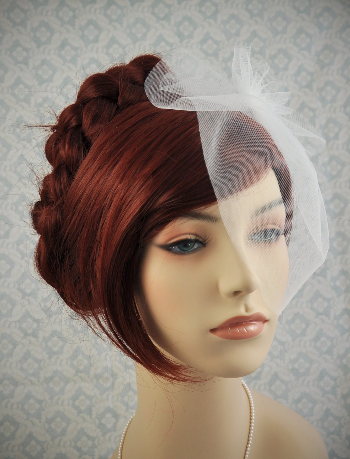 Blusher Veil Wedding Veil With Flower Simple Wedding Veil Etsy