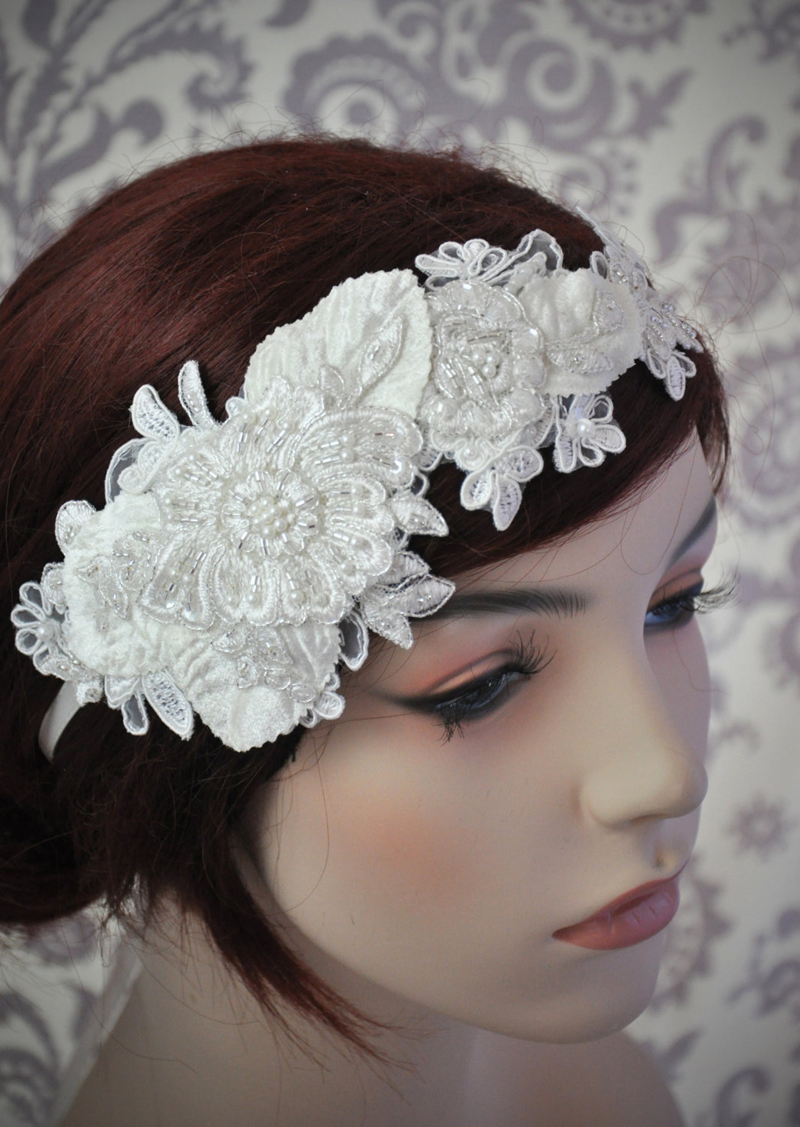 bridal lace headpiece