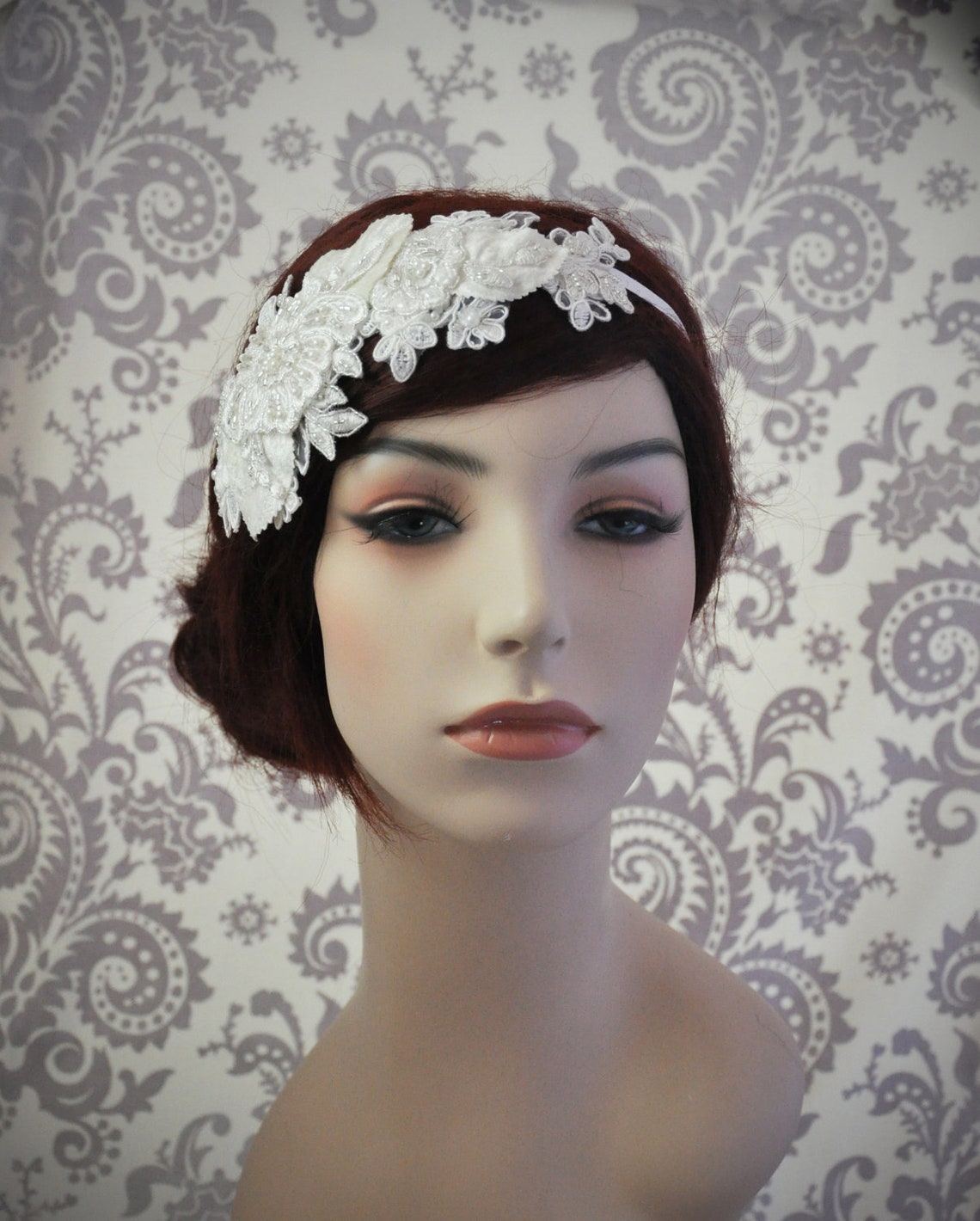 Lace Headpiece Bridal Hair Accessories Lace Headband Bridal Etsy
