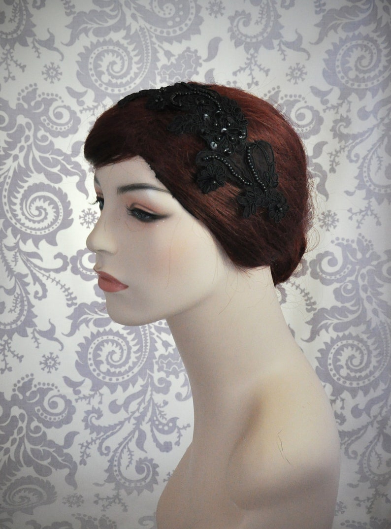black lace headpiece
