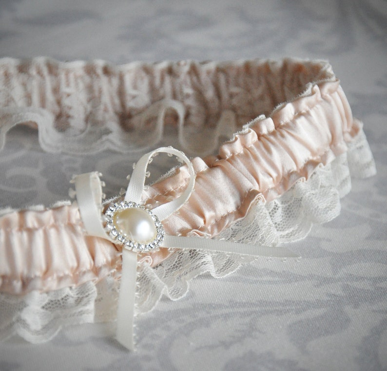 Blush Pink Garter Pink Garter Pink Lace Garter W/ Ostrich Etsy