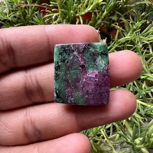 Ruby Zoisite Cabochon 26x23x7mm Natural Gemstone Loose Cabochon Oval Gem for Wire Wrapping Jewelry Making Crystal Healing Gift