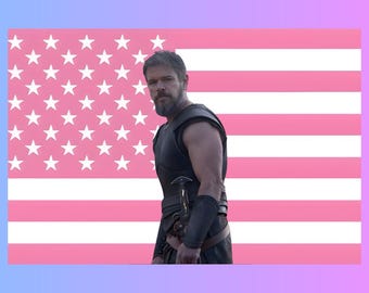 Matt Damon Pink Flag Tapestry | The Odyssey Fan Decor | Hollywood Movie Wall Art | Aesthetic Dorm Room Decor