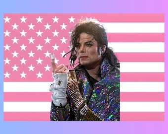 Michael Jackson Pink Flag Tapestry | King of Pop Fan Decor | Music Legend Wall Art | Aesthetic Dorm Room Decor