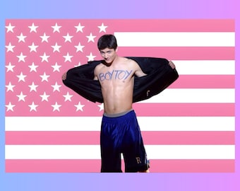 Nathan Scott "Boy Toy" One Tree Hill Fan Decor | Basketball TV Wall Art, Pink American Flag Wall Tapestry, TV Show Fan Room Decor