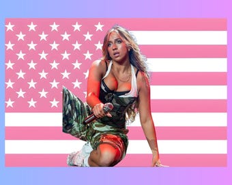 Tate McRae Pink Flag Tapestry | Pop Star Fan Decor | Music Wall Art | Aesthetic Dorm Room Decor