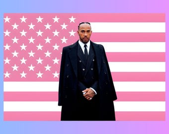 Lewis Hamilton Pink American Flag Tapestry – Formula 1 Racing Wall Art | F1 Driver Fan Decor | Aesthetic Motorsport Flag