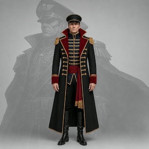 Warhammer 40K Commissar Costume - Handmade WH40K Cosplay Set - Grimdark Military Commander Outfit