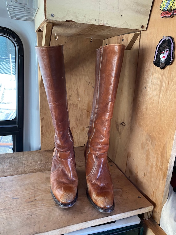 Schoenen damesschoenen Laarzen Rijlaarzen Vintage 70s Frye Boots 