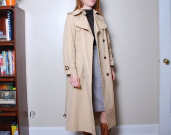 Vintage Etinne Aigner Trench Coat Sz 10 Hong Kong Beige