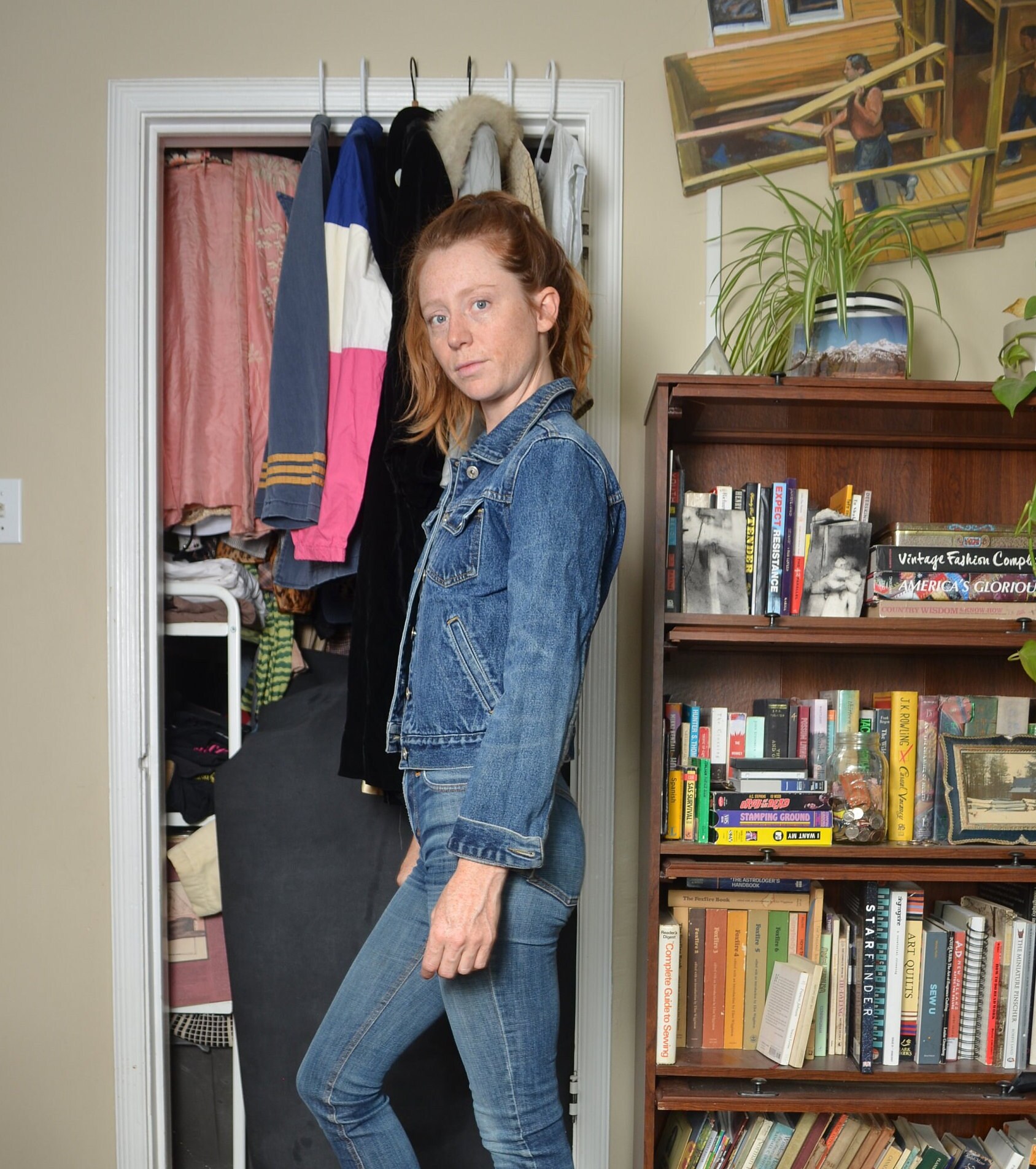 Y2k Small Express Jeans Denim Jacket Dark Wash Button Down