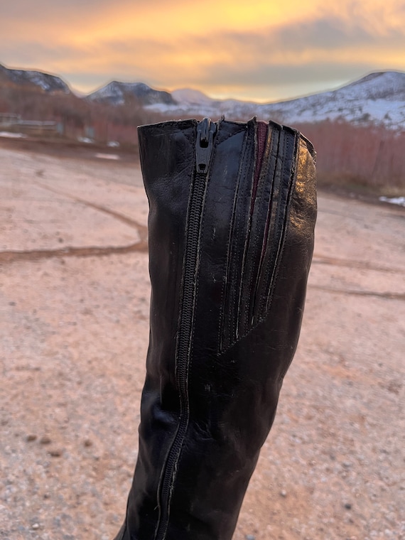 パンプス Malaga Boots In Black Leather Malaga - Black leather and patent leather boots | Carel Paris