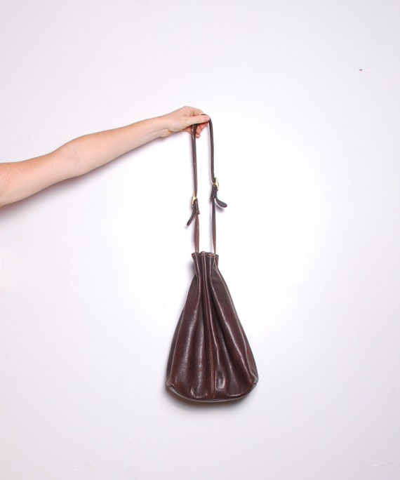 Coach Vintage Drawstring Sling Bucket Crossbody Bag. Coach 9929 Vintage British Tan The Sling Leather Bucket  main image 3