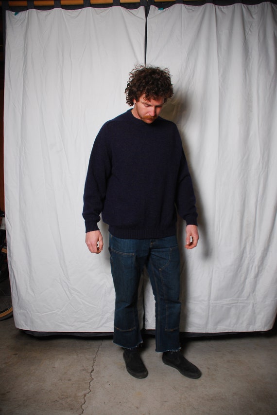 90s Xlarge dark blue Eddie Bauer wool sweater mens