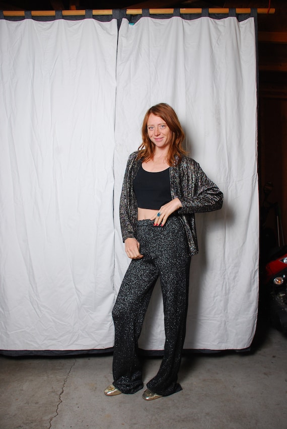 70s Size 10 Knit Glam Pants Medium 