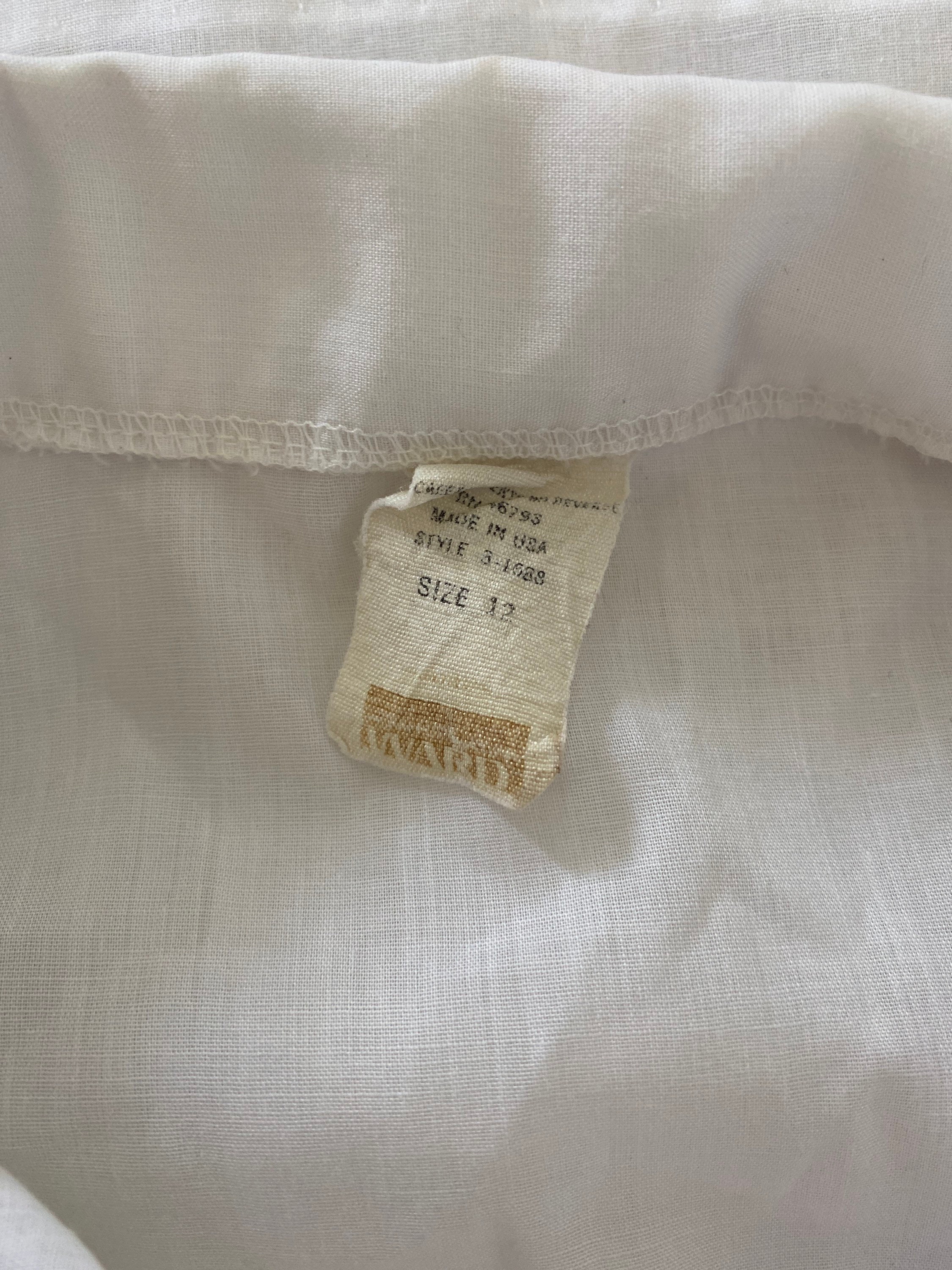 70s large white cotton tuxedo shirt short sleeve front ruffle | Etsy