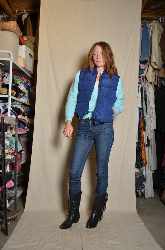 80s large womens blue puffy vest Eddie Bauer outsi