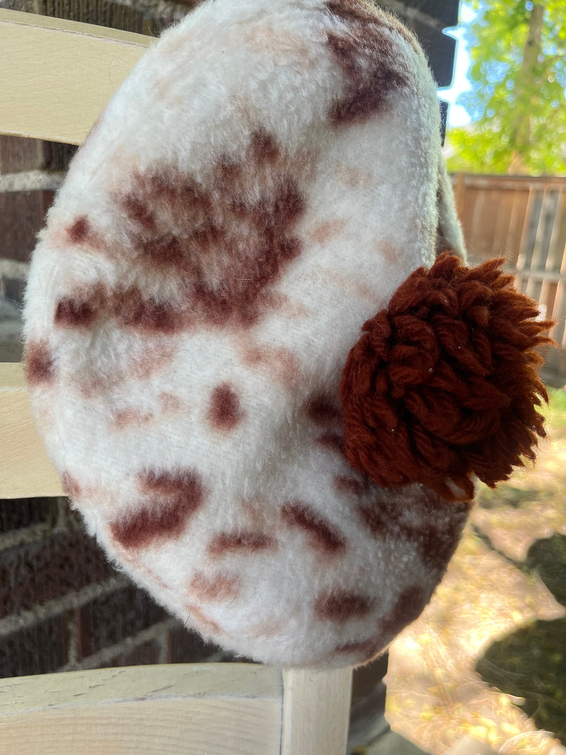 retro vegan  fur brown beret hat Vintage 1960s Faux Fur Beret, Chic Vegan Fur Hat, Parisian  main image 2