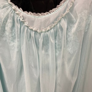60s Medium Powder Blue Sheer Nightgown Mini Dress Cute Bedtime - Etsy