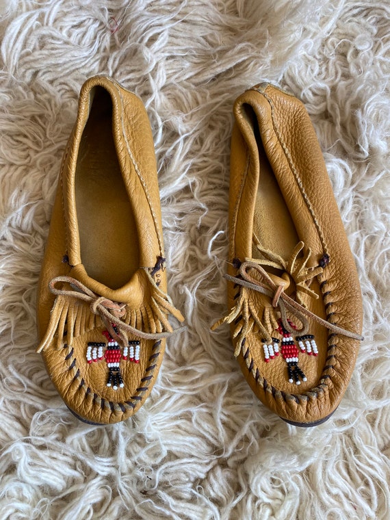 Vintage 7 US Minnetonka moccasin shoes slippers w… - image 1