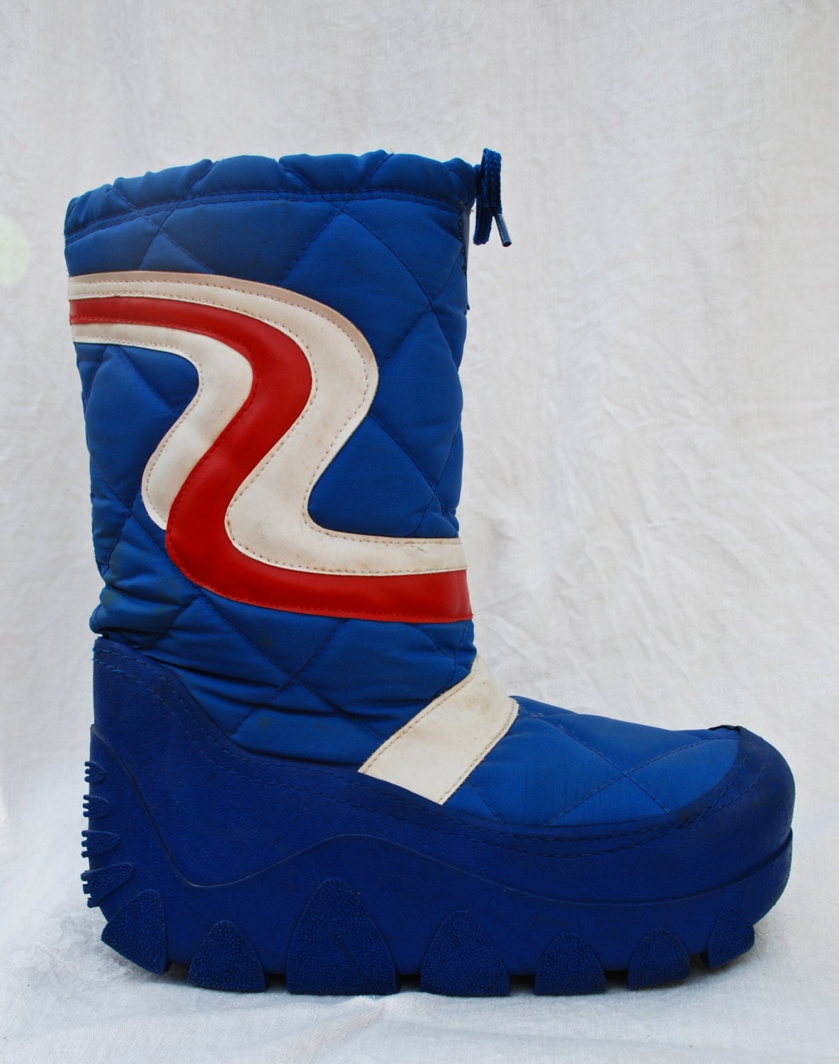 Blue Snow Tall Moon Boots 1980s - Etsy 