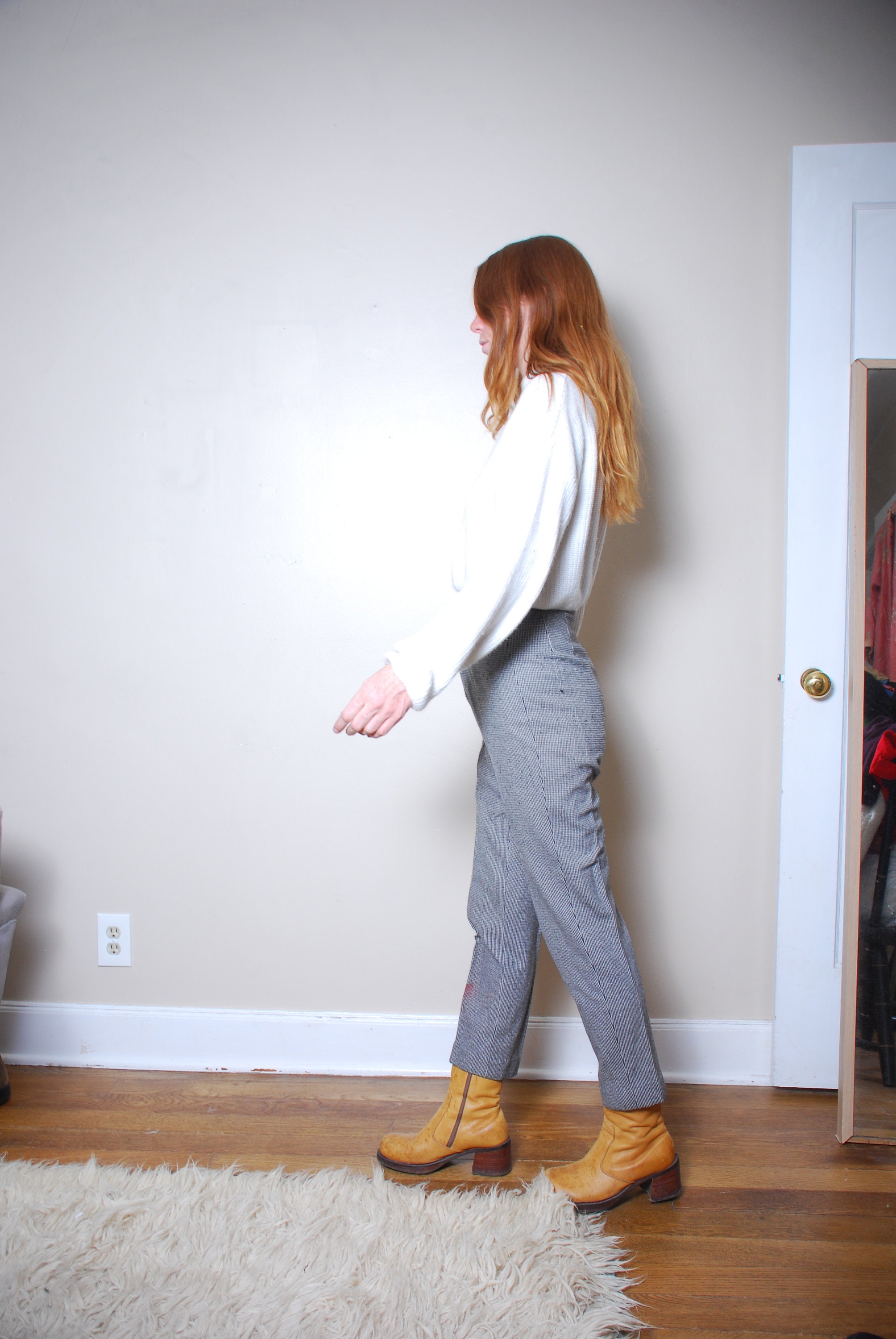 神シルエット◎ 90s~ Stripe 2 Tuck Wool Slacks - メルカリ