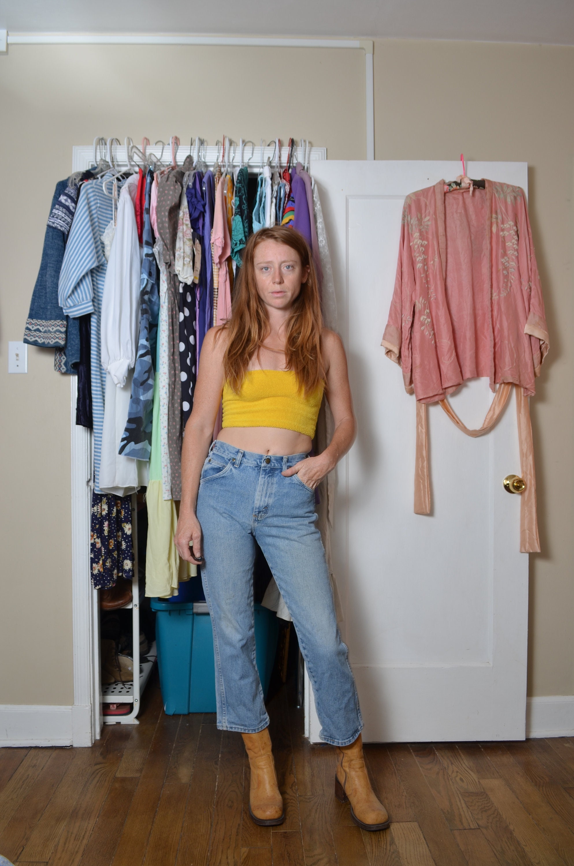 Vintage 1990s Color Block Jeans – Hazy Vintage
