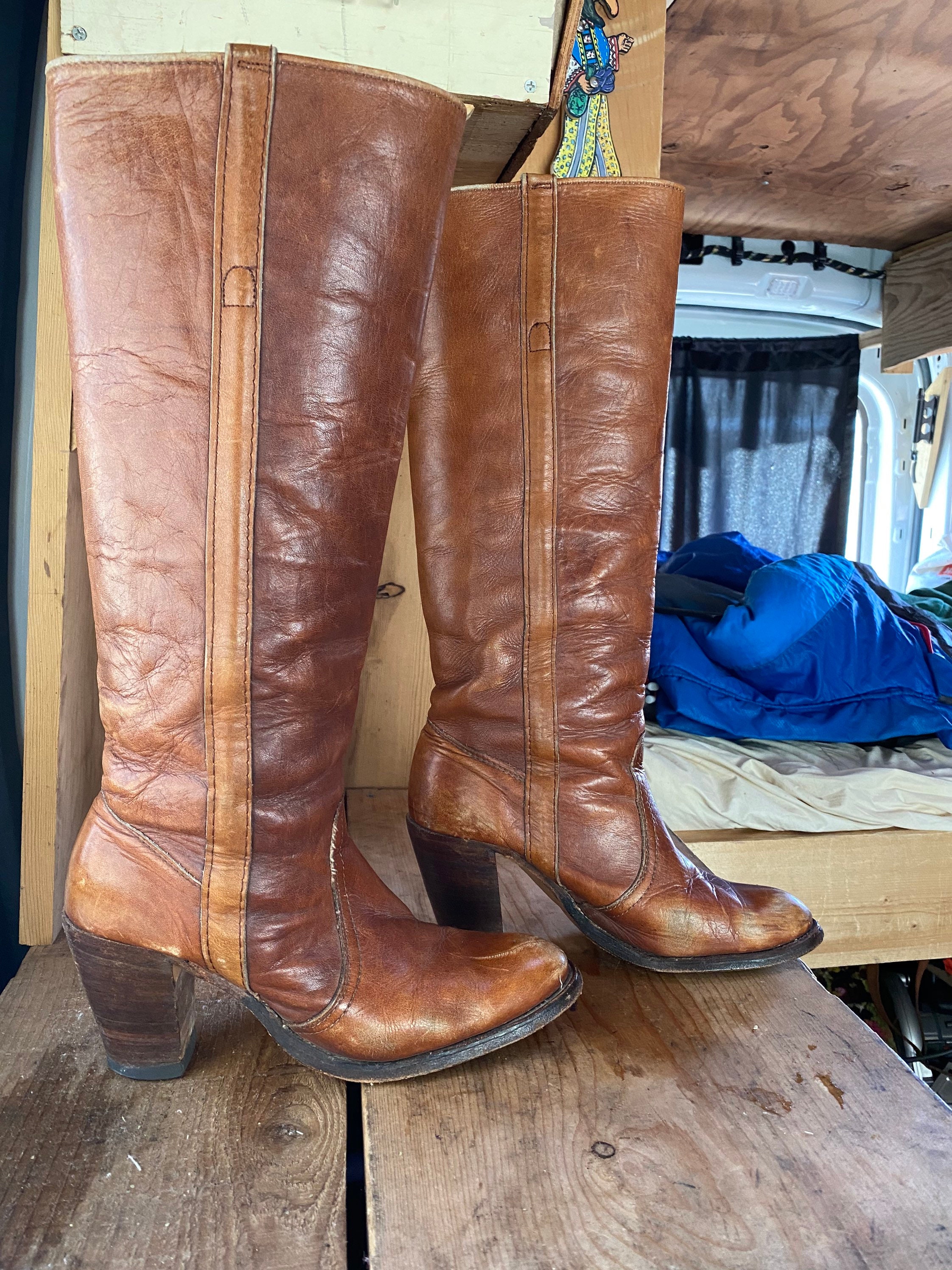 80's Frye Austin Cut Out 77036 LIM Boots Size 8 Women's Vintage Frye Cut Out Leather Boots Schoenen damesschoenen Laarzen Cowboy & Westernlaarzen Size 8M 