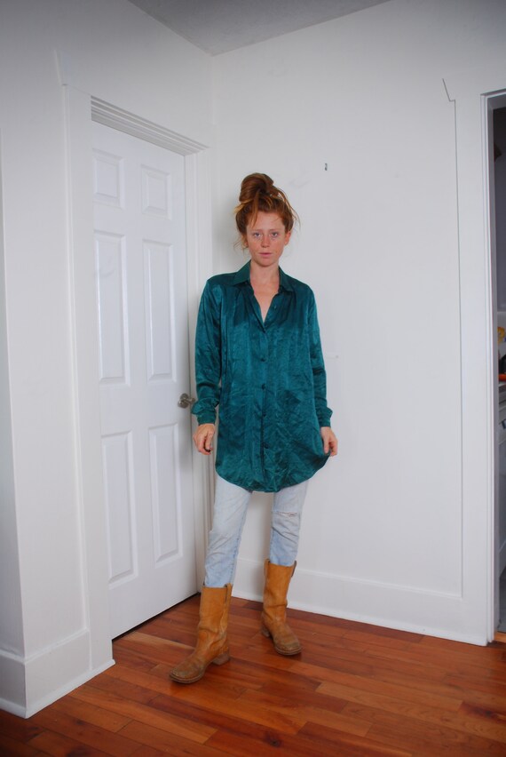 Hunter green long sales sleeve shirt womens