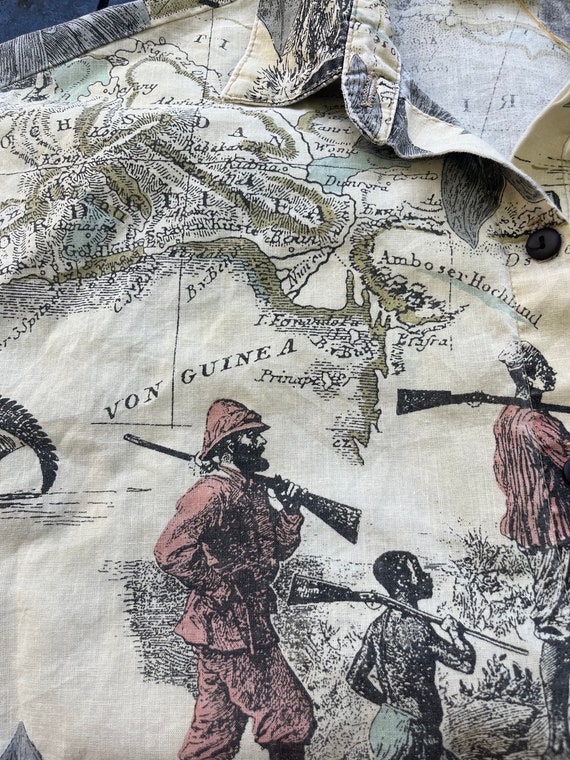 80s small button down blouse explorer novelty pri… - image 7