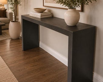 Modern Black Console Table, Minimalist Entryway Table, Contemporary Hallway