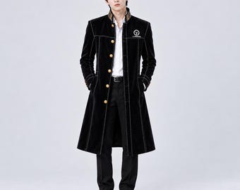Persona 4 Revival Coat handgjord Yu Narukami Cosplay Lång Jacka Herr Anime Kostym Uniform