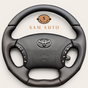 Volante personalizzato in pelle nera compatibile con Toyota Tacoma, Tundra e 4Runner