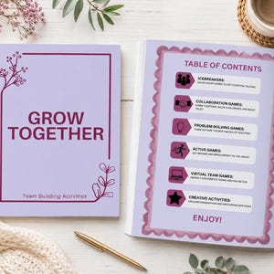 Team Building Activities Grow Together Workbook | Icebreakers, Collaboration, Virtual Games (Digital Download)