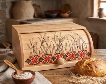 Scatola per il pane in legno fatta a mano, contenitore per il pane in legno di faggio