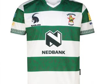 Zimbabwe Inspired Green & White Rugby Jersey, Unisex Sports Shirt, Rugby Fan Gift, Athletic tee