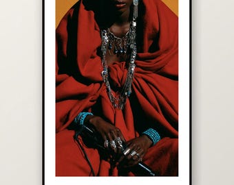 Fotografía editorial de joyería africana / Ornament Queen Fashion Photography, arte mural maximalista bohemio (descarga digital)