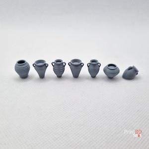 DnD Jar Terrain Set | Medieval Clay Pots and Storage Jars | Fantasy Village Scatter | Tabletop RPG Terrain | 28mm 32mm Miniatures