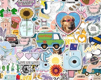 100PCS Cute Fresh Sticker Pack, Kawaii Lifestyle Stickers, Colorful Summer Stickers, Trendy Doodle Stickers for Phones, Skateboards, Luggage