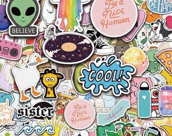 70PCS Fresh Aesthetic Sticker Pack, Cute VSCO Stickers, Summer Vibe Stickers, Pastel Lifestyle Stickers for Water Bottles, Laptops, Journals
