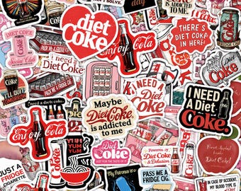 50PCS Retro Soda Lover Sticker Pack, Vintage Stickers, Funny Stickers, Floral Stickers, Waterproof Stickers for Tumblers, Journals, Laptops