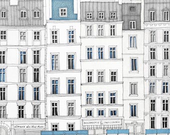 Väggkonst med floden Seine, fridfull Parisscen, drömsk lugn, poetisk, känslosam heminredning