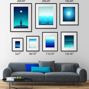 Earth calling /vertical Colorful Original Nature Illustration Nature Travel Poster Modern Wall Hanging Home Decor for Travelers Night sky image 4