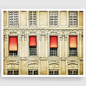 Paris centre /landsc. - Colorful French Travel Art Poster Fine Art Print Illustration Wall Art Parisian Facade Paris Decor Travel Gifts Red
