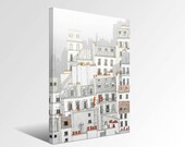 Paris Montmartre - Paris Canvas print Ready to hang Art Home decor Wall decor Wedding gift ideas Living room decor White Houses Rooftops