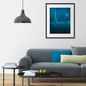 The Eiffel tower in PARIS Colorful French Travel Art Poster Fine Art Print Illustration Wall Art Parisian Drawing Paris Decor Travel Gifts image 2