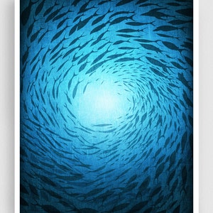 Misterios de las profundidades -Ocean print Nature Art Illustration Print Wall Art Gift Travelers Gift Travel Artwork Love Sea Ocean Kids Room Tubidu