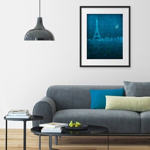 The Eiffel tower in PARIS Giclée Print Architectural Drawing French Travel Artwork Wall Art Home Decoration Paris Gifts for Francophiles image 2