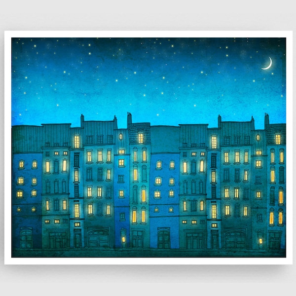 You are not alone - Fine Art Print Original Giclée Illustration Gift for Travelers Colorful Parisian Wall Art Home Decor Paris Gifts Tubidu